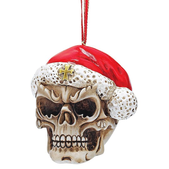 Design Toscano Skelly Claus II Holiday Skeleton Ornament, 3ct.